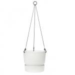 ELHO Pot de fleurs &agrave; suspendre Greenville - &Oslash; 23,9 x H 20,3 cm - Ext&eacute;rieur - Blanc