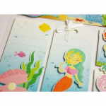 8 &eacute;tiquettes autocollantes cadeaux - Sir&egrave;nes - Paillettes et ruban