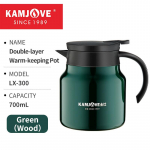 KAMJOVE Kahekihiline soojapidav pott 316 roostevabast terasest siseosa Veekeetja 700ml Tee eraldaja Teekann Valge tee keetmise teekann 700ml roheline