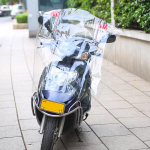 Elektrimootorratta tuulekindel l&auml;bipaistev PVC tuuleklaas kaitseb vihma ja k&uuml;lma eest 92x98 cm