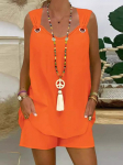 2025 V-kaelusega varrukateta vest ja l&uuml;hikesed p&uuml;ksid suveriided, naiste riided XL oranž