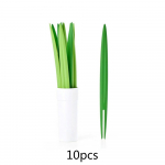 10pcs/Set Creative Green Bamboo Leaf Fruit Fork Chopsticks Cocktail Fork Wedding Festival Birthday Kitchen Gadget Fruit Tools 10pcs roheline