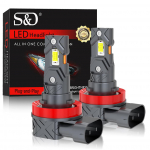 2 tk 20000LM H8 H11 LED esituli Canbus 9005 HB3 9006 HB4 16 tuumaga CSP LED ventilaatorita esilambi pirnid udutuled autolamp Plug&Play 6500K valge 12V H11 H8