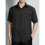 Meeste puuvillase lina s&auml;rgid l&uuml;hikeste varrukatega triibuline muster suvine hingav meeste mood &uuml;hev&auml;rviline alla keeratava kraega vabaaja n&ouml;&ouml;bitav s&auml;rk S must