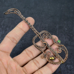Natural Copper Guitar Look Gemstone Copper Wire Wrap Jewelry Pendant 2.09 i8h68