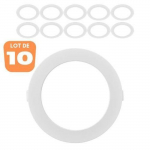 Lot de 10 dalles LED - BRAYTRON - 18W - 3000K - &Oslash;229mm IP40 valge