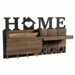 V&otilde;tme- ja postihoidik Home Decor Puidust seinakamber 5 konksu ja riiuliga kottide jaoks Koera jalutusrihma seinakaunistus elutoa sissep&auml;&auml;su jaoks