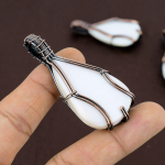 White Coral Handmade Copper Wire Wrap Jewelry Pendant 2.6 p5i47