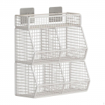 Collanging Wire Basket Mounted on The Wall Four Iron Grids Resistant Fruit Organizer