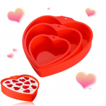 3 tk S&uuml;damekujulised koogivormid Korduvkasutatavad mittenakkuvad aukudega silikoonvormid