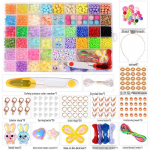 Laste kaelakee ja ehtekomplekt: 54-sahtliga helmestega k&auml;ev&otilde;rude ja k&otilde;rvar&otilde;ngaste isetegemise komplekt