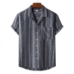 Men's fashion casual print Hawaii vacation short-sleeved shirt XXL punane