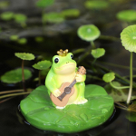 Garden Frog Statue Can Float on Water Adorable Resin Sculpture Collectible Pond Decoration for Reading
