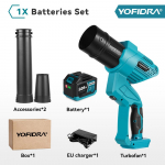 YOFIDRA harjadeta elektriline turbo puhur 2-&uuml;hes turbo puhur ventilaator lehtede, tolmu, lume puhastust&ouml;&ouml;riist Makita aku tihvti jaoks 1*928VF Battery-EU