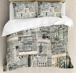 Vana Ajaleheduunikatete komplekt Vintage Prantsuse Voodipesukomplekt Pruun Tekikate Lastele Poistele T&uuml;drukutele Teismelistele Pol&uuml;ester Tekikate EU single(135x200cm) white
