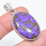 Natural Copper Charoite Gemstone 925 Sterling Silver Jewelry Pendant 1.89 e7j03