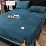 Soe flanellkattega voodilina elastse ribaga &uuml;he-/kaheinimesevoodi jaoks &Uuml;lipehme, soojalt paigaldatav kaitsekate Nahas&otilde;bralik madratsikate 90cmx200cm Only a Sheet