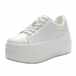 2025 Uued Ehtsad Nahast Naiste Vabaajajalatsid &Uuml;li-paks 8cm Platvormkiil Naiste Moodsad Tennised Paksud Jalan&otilde;ud Suvine Rula 33 valge