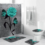 3D Rose veekindel du&scaron;ikardina komplekt WC katte matt libisemiskindlad vannivaibad Vannitoa s&otilde;brap&auml;eva j&otilde;ulukaunistus 4 tk