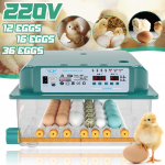 30W/35W 12/16/36 Muna Inkubaator Haudeaparaat Lind Vutt Tibu Haudejaam Inkubaator Linnukasvatus Haudemasin P&ouml;&ouml;rajaga Digitaalne Automaatne Farmi Inkubatsioonivahend 12 Eggs