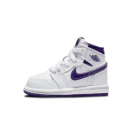Air Jordan 1 Retro High OG TD Court Purple Beebi tossud Valge CU0450-151 22
