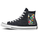 Converse Chuck Taylor All Star High V&auml;rvilise ruudumustriga unisex tossud Must Vintage-valge Mitmev&auml;rviline A03782C 35