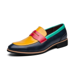 Mood Suurbritannia Retro V&auml;rvisegu lappimine Terava ninaga madalad kingad Oxford kingad Meeste vabaaja mokassiinid Formaalne kleitjalatsid Sapatos Tenis Masculino 41 black