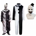 Kloun Arti Cosplay Film Terrifier 2 Kloun Arti Cosplay Kost&uuml;&uuml;m Kombinesoon Mask Halloweeni Kost&uuml;&uuml;mid Mask Meestele Naistele as the picture-L