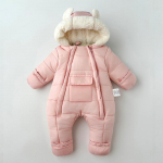 Beebiriided Talvekomplekt Vasts&uuml;ndinud T&uuml;druku Romper Fliisvoodriga Puuvill Poisid Talvine Lukuga Roomamiskost&uuml;&uuml;m Beebi Jumpsuit 6-9m roosa