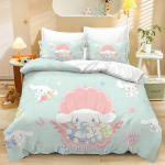 Cinnamoroll Tr&uuml;kiga Voodipesukomplektid Tekk Tekikott Voodikate Tekikott Padjap&uuml;&uuml;r 2-3 Osaline Komplekt Lastele T&auml;iskasvanutele Magamistoa Dekoor EU Single 135x200cm