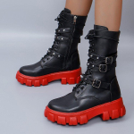 Moodsad naiste saapad Moodsad Punk Platvorm Naiste Saapad Kena Ratsu Mootorratta Saapad K&uuml;lgmine T&otilde;mblukk Paks Saabas Suurused 35-43 Botas Mujer 41 black