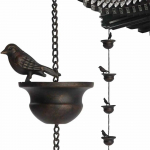 Gaedeni loomingulised linnud tassidel Metallist vihmakett vihmap&uuml;&uuml;dur vihmaveerennide katusekaunistuseks metallist vihmakett vihmaveetoru allavoolutoru t&ouml;&ouml;riist must