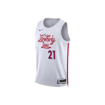Nike NBA Joel Embiid 76ers City Edition 2022 Swingman S&auml;rk Valge/Punane Unisex Streetwear DO9606-101 M