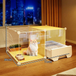 Sisekasside villa integreeritud tualetiga: &Uuml;hetoalise korteri disain kassidele Cat cage + litter box (includes: litter scoop)
