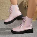 Mood 2025 Uued Naiste Platvormsaapad Paelkinnitusega V&auml;litingimustes Mugavad Pahkluusaapad S&uuml;gis Vintage Paks Konts Disainerkingad Zapatos De Mujer 35 roosa