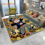 Retro m&auml;ngud Dollar Monopoly Multikas Vaip Vaipkatted Kodu Elutuba Magamistuba Diivan Uksematt Dekoratsioon, Lasteala Vaip Libisemisvastane P&otilde;randamatt 60*90cm black