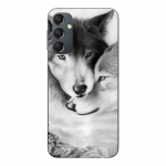 Coque de t&eacute;l&eacute;phone - MANIACASE - Samsung Galaxy A05s - Silicone TPU - Noir et blanc - Motif loup et louve valge