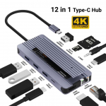 12-in-1 M.2 SSD korpus-hub USB C dokkimisjaam USB hub T&Uuml;&Uuml;P C kuni HDMI adapter 4K60Hz 1000Mbps PD100W USB3.0 MacBooki jaoks