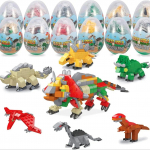 Mini ehitusklotside komplektid, 12 tk Dinosaurus M&auml;nguasjad Ehitusklotsid, 6 &uuml;hes STEM M&auml;nguasjad Munad Ehituskomplektid, Peosoodustused lastele