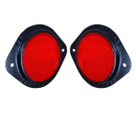 2x punast helkurvalgustit | 80 mm objektiiv | terasr&otilde;ngas + PMMA akr&uuml;&uuml;l | must plastalus | veoauto haagis, universaalne