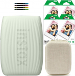 Instax Mini Link3 nutitelefoni printer salveirohelises v&auml;rvitoonis koos &uuml;mbrise, 40 pildi ja dekoratsioonipliiatsiga (7-osaline komplekt)