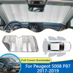 Aknakate Peugeot 5008 P87 MK2 2017 2018 P&auml;ikesekaitse P&auml;ikesekaitsekatted Kate UV-kaitse Esiklaasid Auto Rear Widow 4pcs