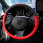 My Good Car Steering wheel cover four seasons universal sewing-free steering wheel cover For Toyota C-HR CH-R car red leather black