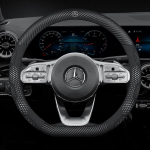 Car Suede Carbon fiber Leather Steering Wheel Cover For Mercedes-Benz A B C E S V R-Class C43 CLA GLA GLB GLC GLK SLK SL Vito ML D White Carbon