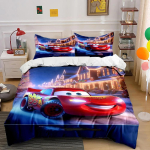 Kohandatav nimega voodipesukomplekt Blester McQueen Tekikate Multikate Auto Tr&uuml;kiga Padjap&uuml;&uuml;r Voodipesukomplekt Laste Kingitus 100x135cm-2pcs