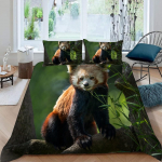 Kawaii punase panda tekikatted Komplektid Suurus Queen King Kerged tekikatted Magamistoa sisustus Armsad looma voodipesukomplektid Tekk ei kuulu komplekti EU Single(135x200cm)