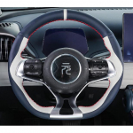 For BYD Atto 3 Yuan Plus Hand stitched Black non-slip Leather Steering Wheel Cover Interior Accessories 4
