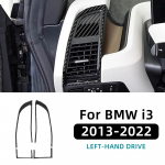 For BMW i3 2013- 2pcs Car Dashboard Side Air Outlet Vent Frame Interior Trim Sticker Real Soft Carbon Fiber Accessories LHD BLACK CARBON