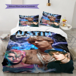 Bieberi mustriga voodipesu komplekt Tekk Tekikott Padjap&uuml;&uuml;r Kodu kaunistus Kingitus (1 * tekikott + 2 * padjap&uuml;&uuml;ri, ilma s&uuml;damikuta) 135x200cm