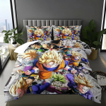 Kuum anime voodipesukomplekt D-Dragon-Ball Tekikate ja padjap&uuml;&uuml;r 2/3 tk T&auml;iuslik kaunistus teismelise magamistuppa EU Single(135*200cm)3pcs gray